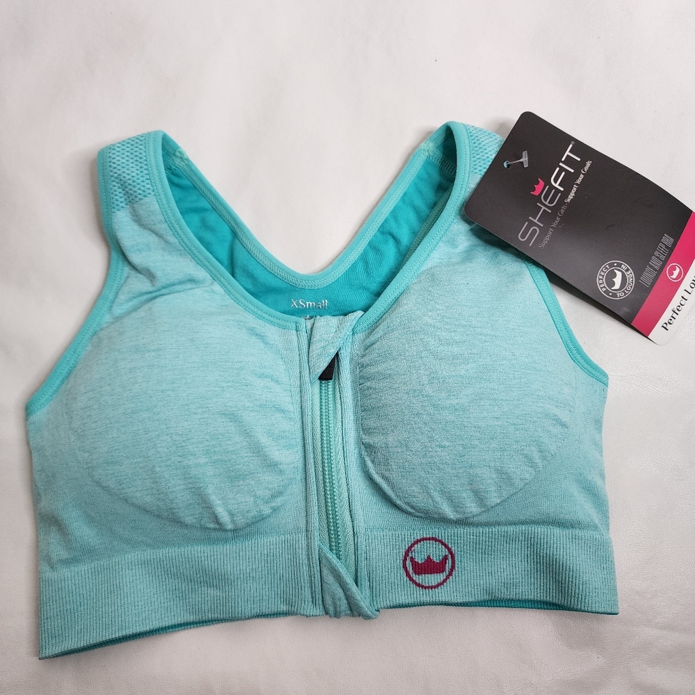 SHEFIT The Perfect Lounge Bra Mint Green Marble Light Support Size XS NWT